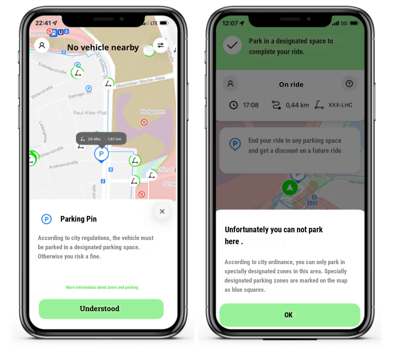 Uber bike top parking zone
